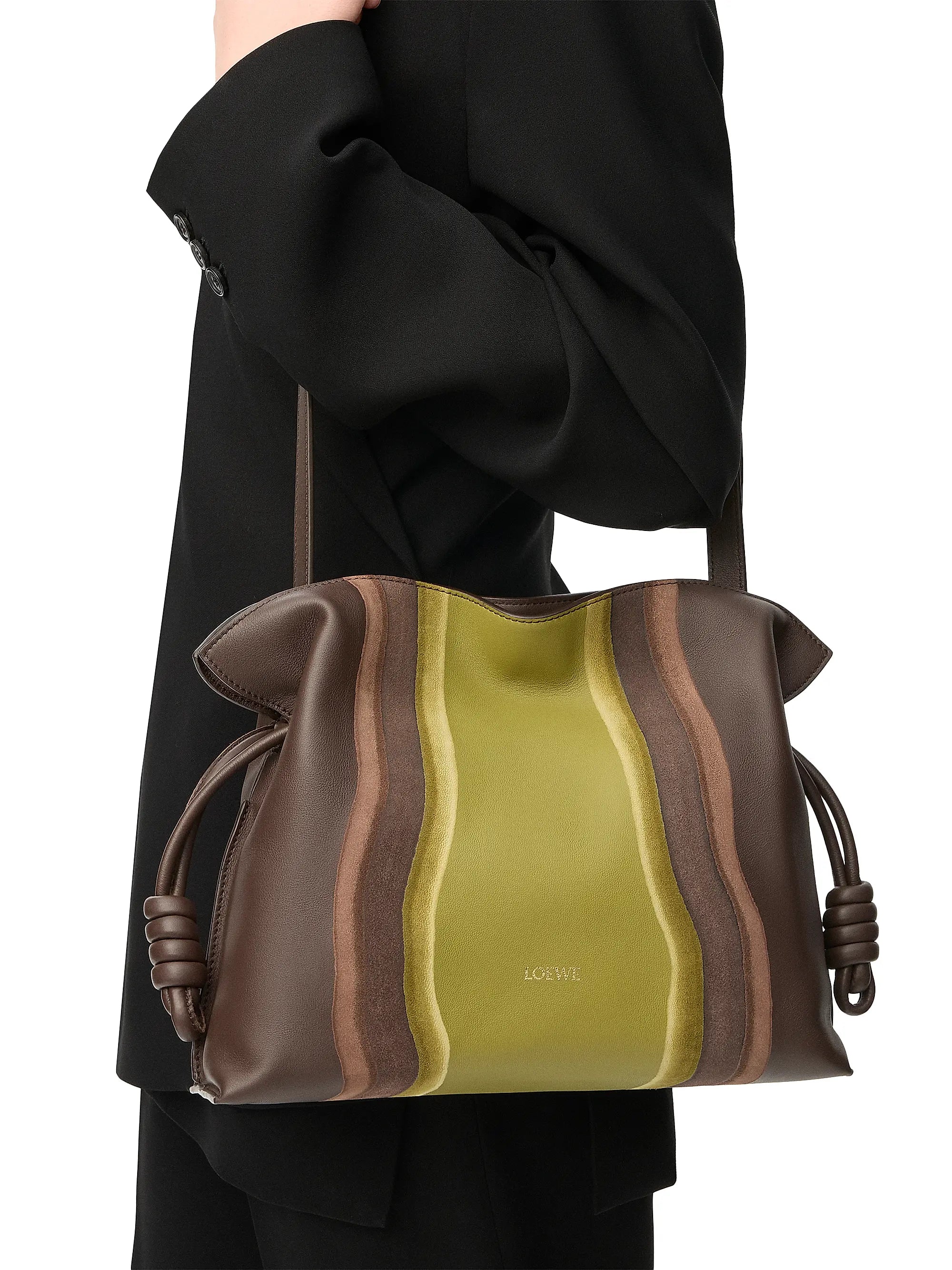 LOEWE Flamenco Landscape Leather Clutch