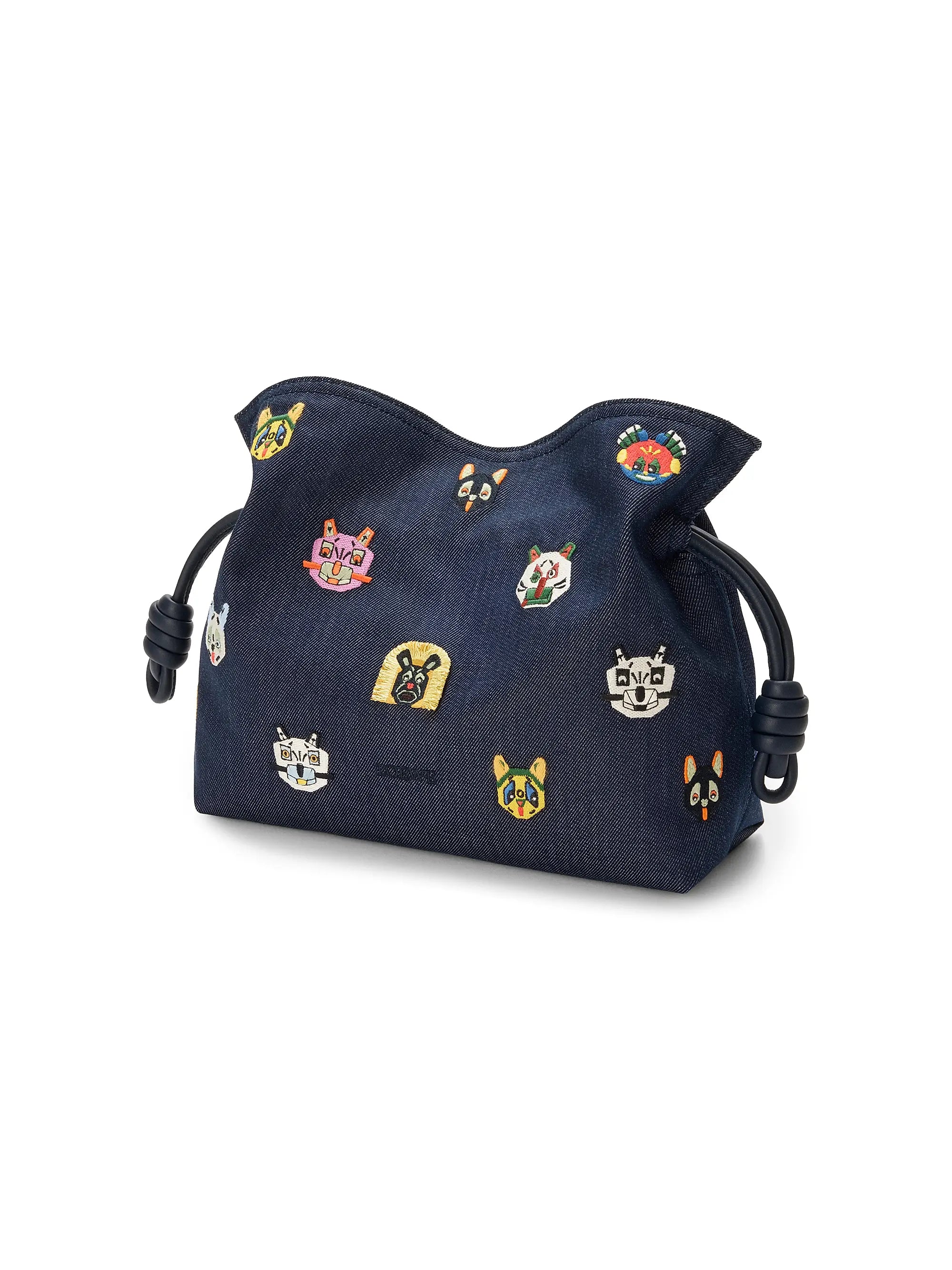 LOEWE LOEWE x Louis Wain Medium Cats Flamenco Embroidered Denim Clutch