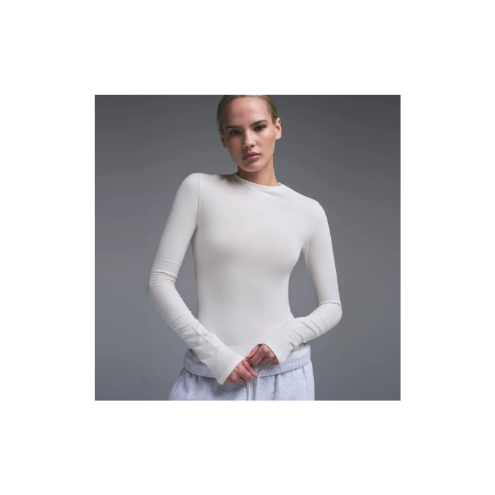 Skims Cotton Jersey Long Sleeve T-Shirt Marble