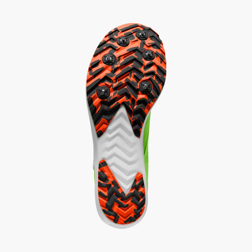 Brooks Draft XC Green Gecko/Red Orange/White