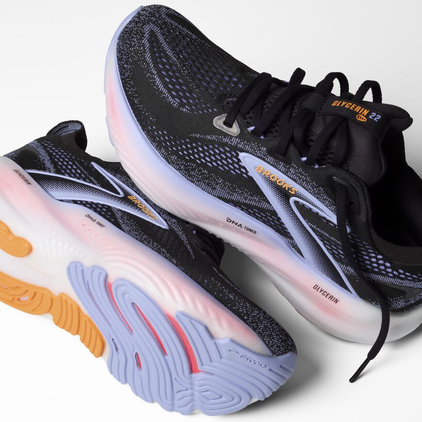 Brooks Glycerin 22 Black/Blue Heron/Orange (Women's)