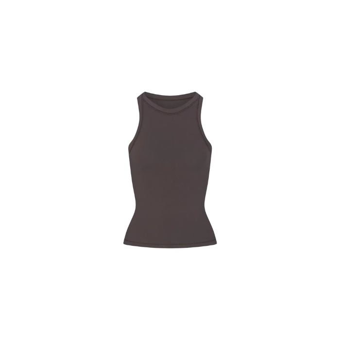 Skims Cotton Jersey Crew Neck Tank Iron
