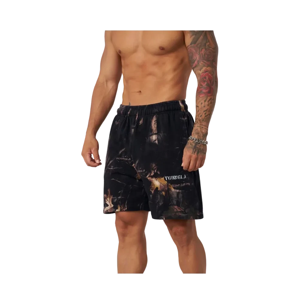 YoungLA Tree Camo Collection Shorts Black Tree Camo
