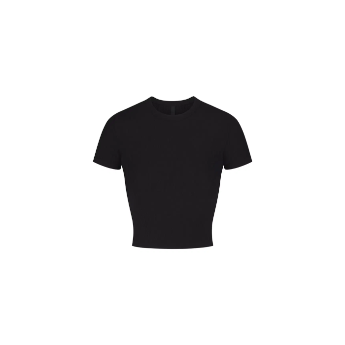 Skims Soft Lounge Cropped T-shirt Onyx