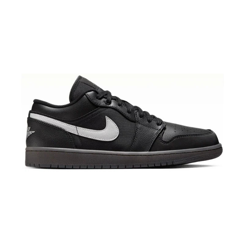 Jordan 1 Low Black White Dark Smoke Grey (REFLECTIVE SWOOSH)