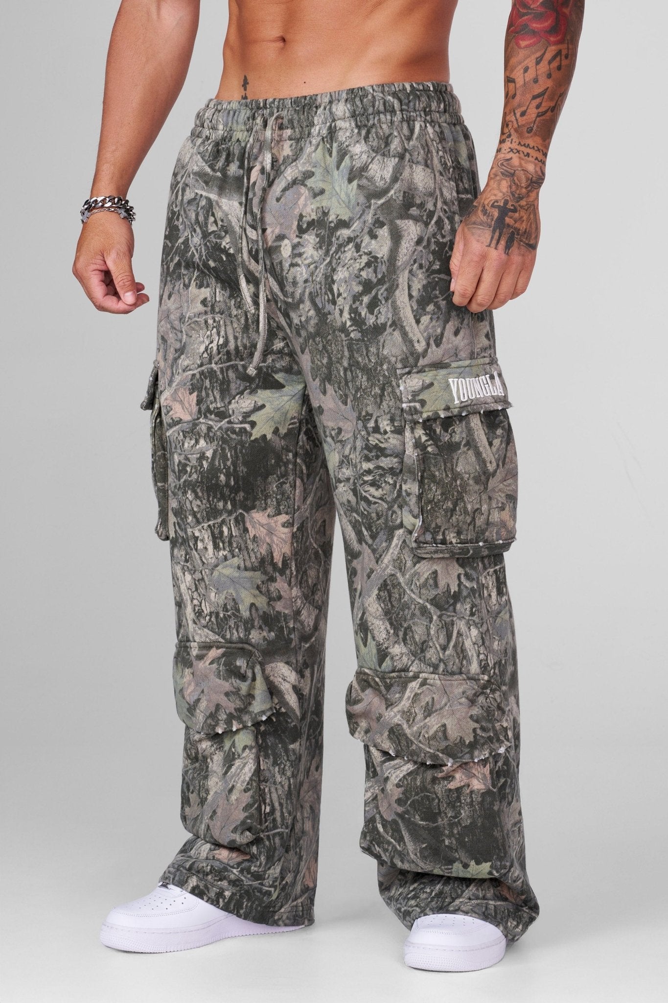 2033 - Heritage Cargo Sweats Green Tree Camo - Unmatched Kicks-YOUNG LA