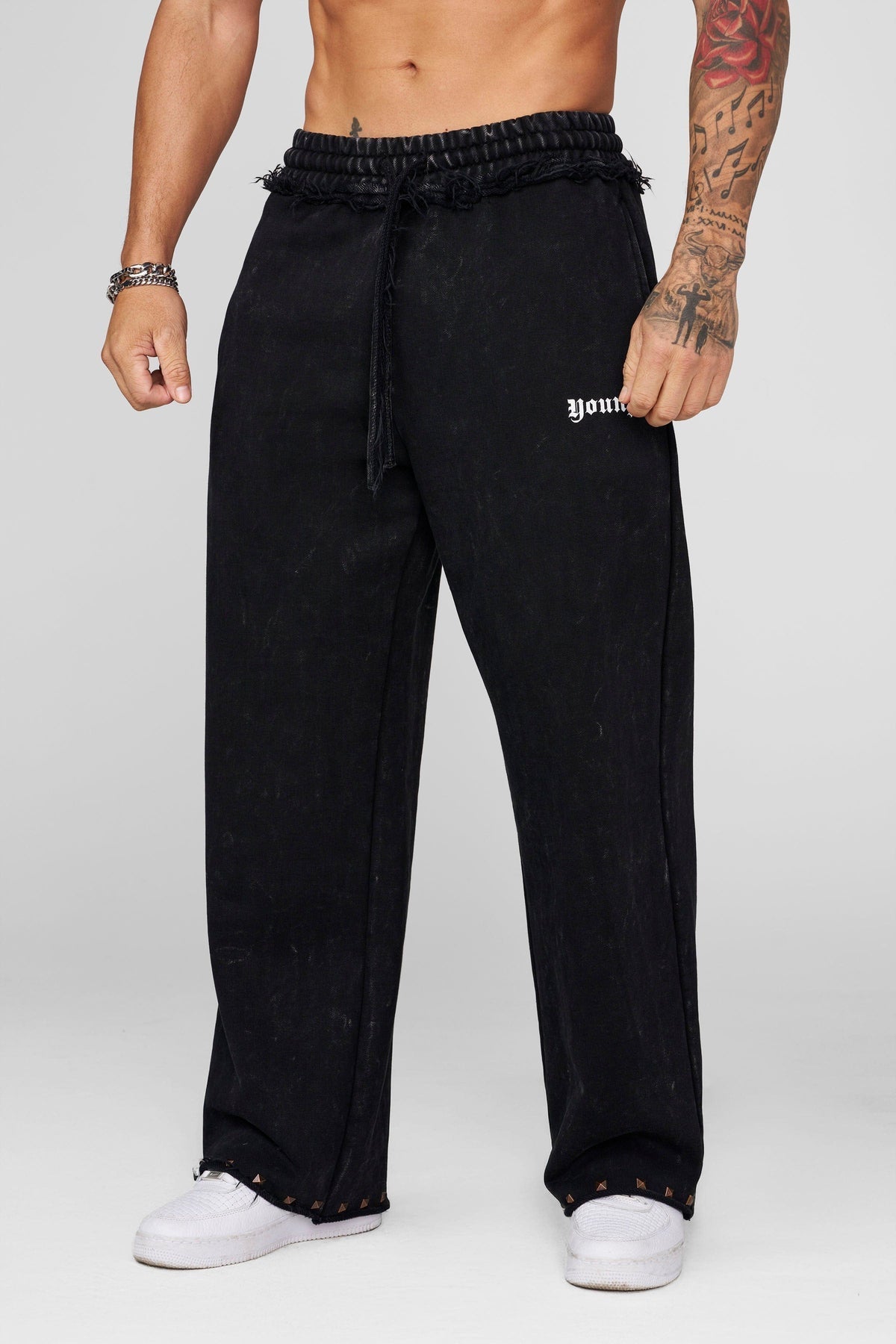 2087 - Stud Sweats Black Wash - Unmatched Kicks-YOUNG LA
