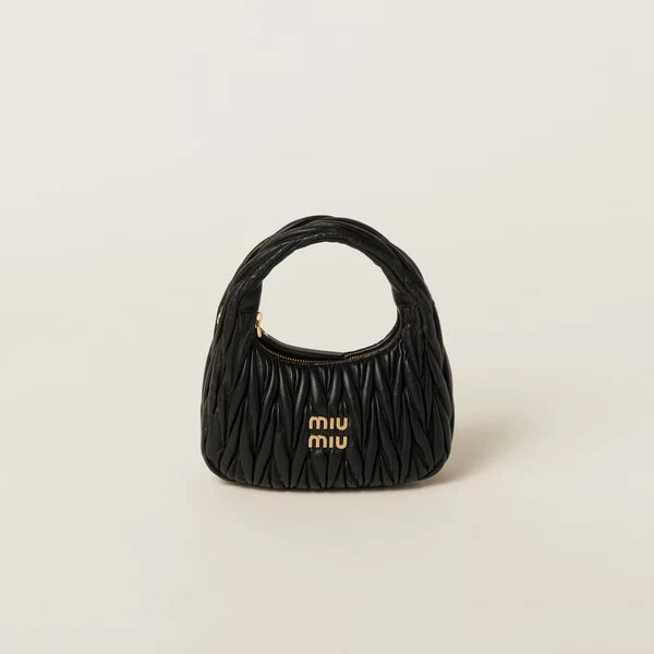 Miu Miu Wander matelassé nappa leather hobo bag
