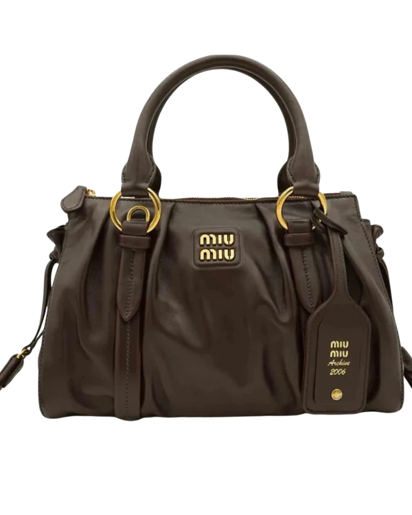 Miu Miu Brown Leather Tote Bag
