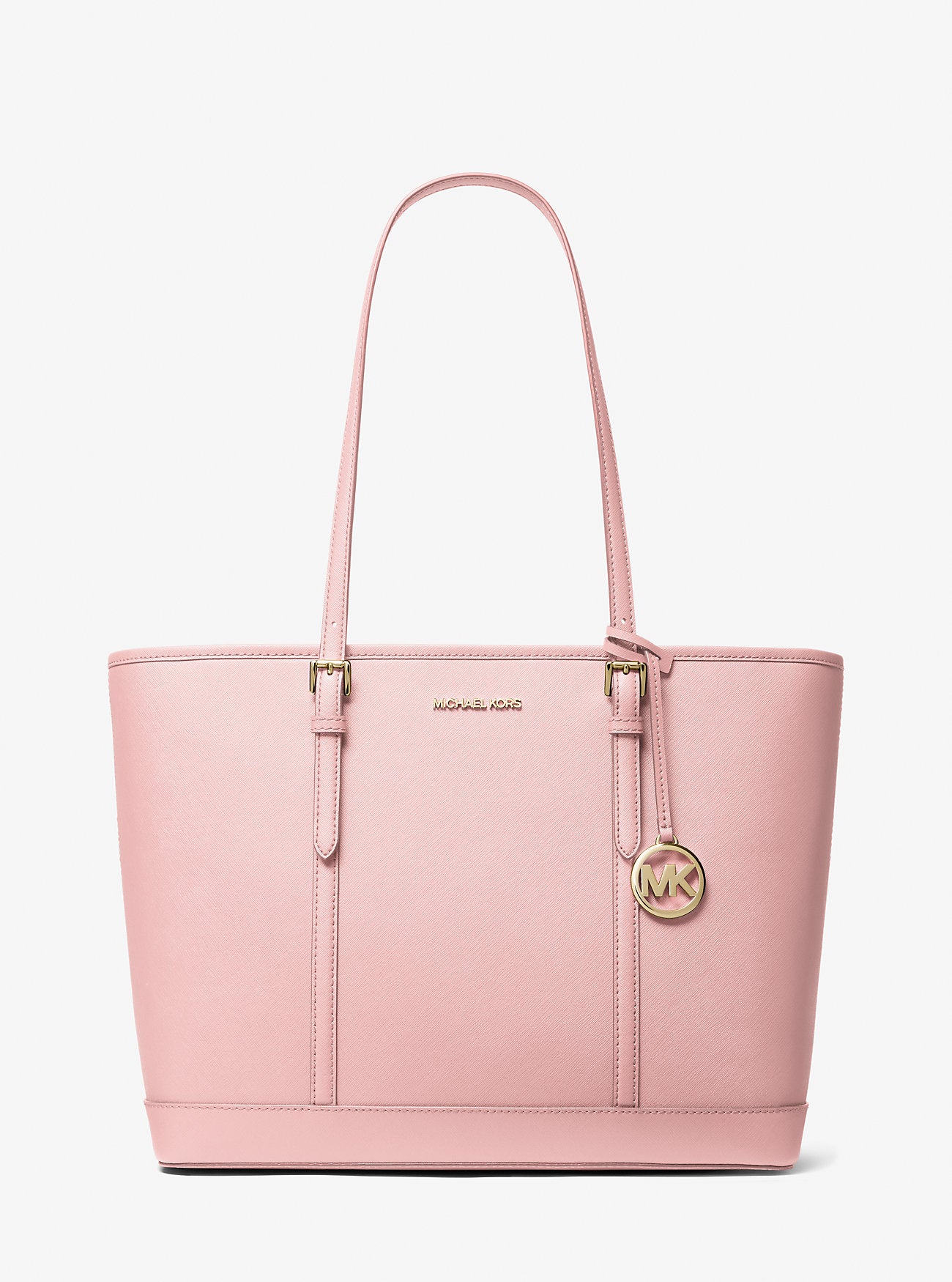 Jet Set Travel Large Saffiano Leather Tote Bag Powder Blush Powder Blush
