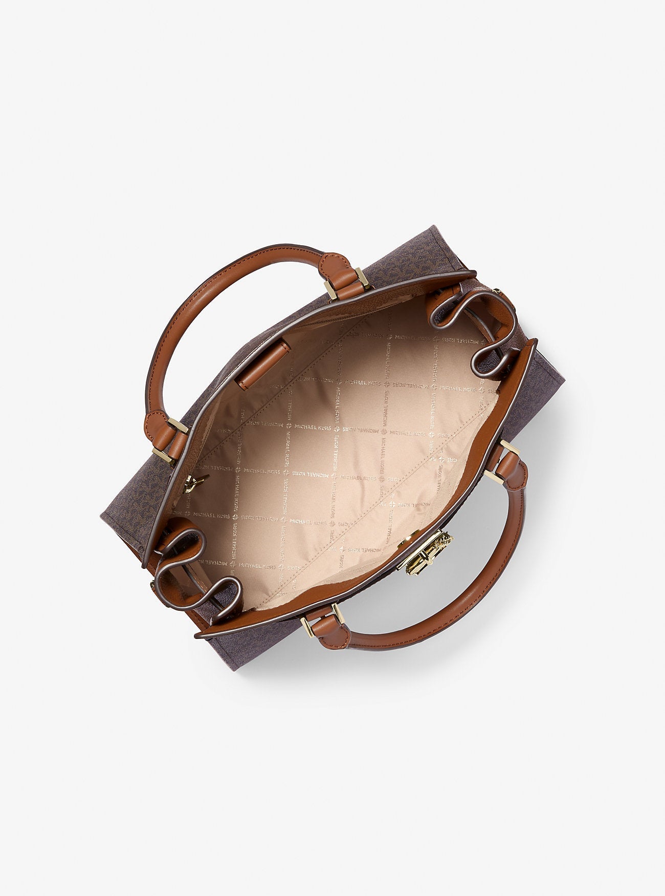 Michael Kors Hamilton Medium Logo Satchel Brown