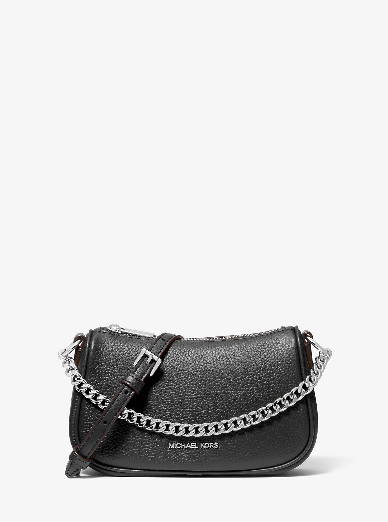 Michael Kors Carmela Small Pebbled Leather Crossbody Bag Black