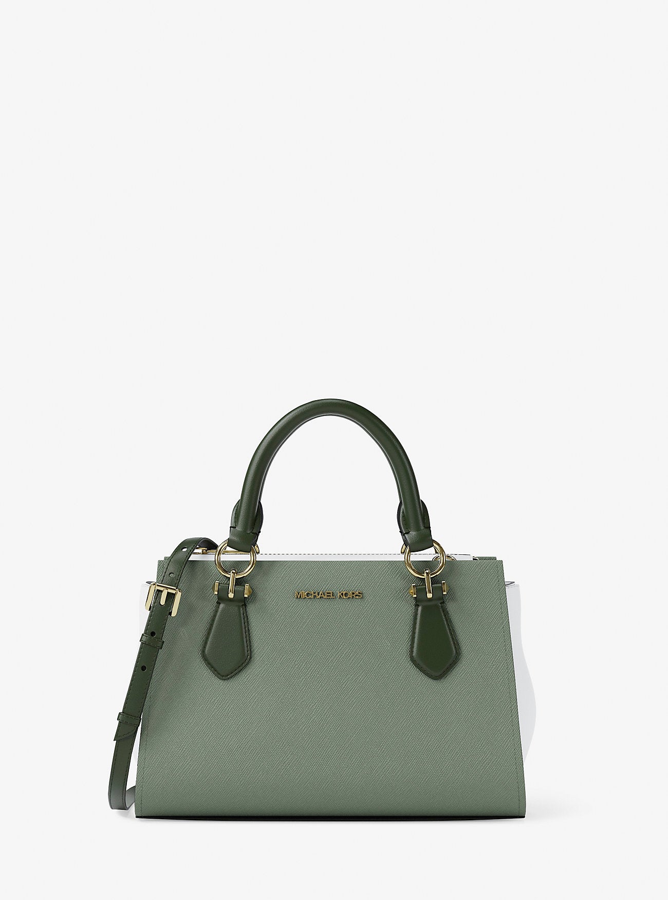 Marilyn Small Color-Block Saffiano Leather Messenger Bag Moss Multi Moss Multi