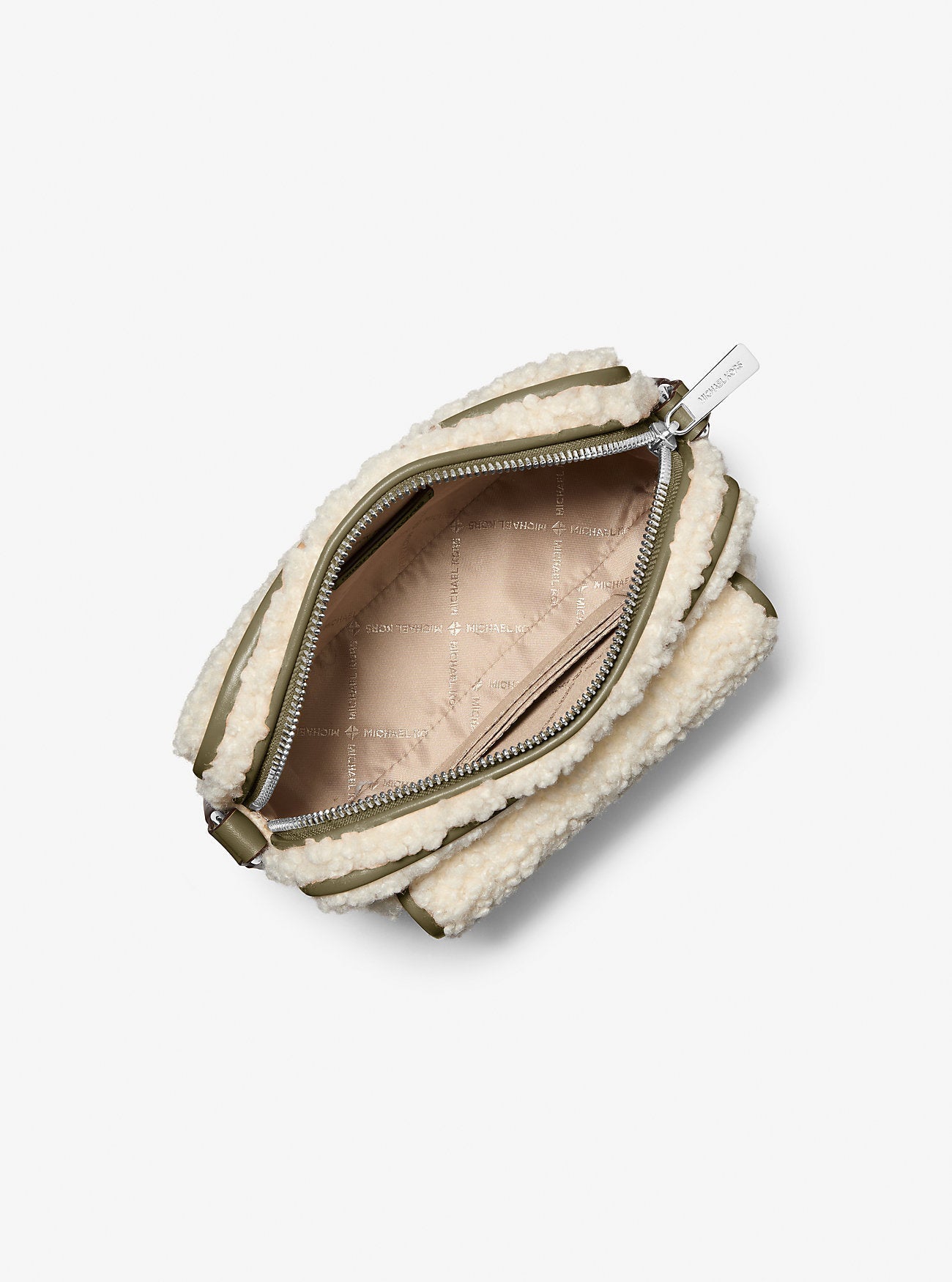 Bradshaw Extra-Small Faux Shearling Camera Crossbody Bag Olive Olive