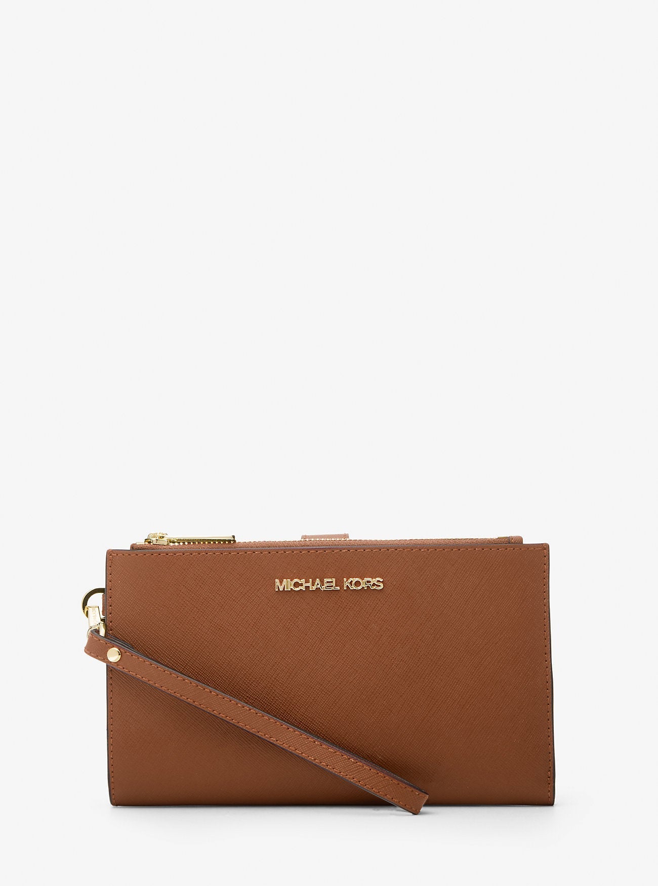 Michael Kors Jet Set Large Leather Smartphone Wristlet Wallet Luggage