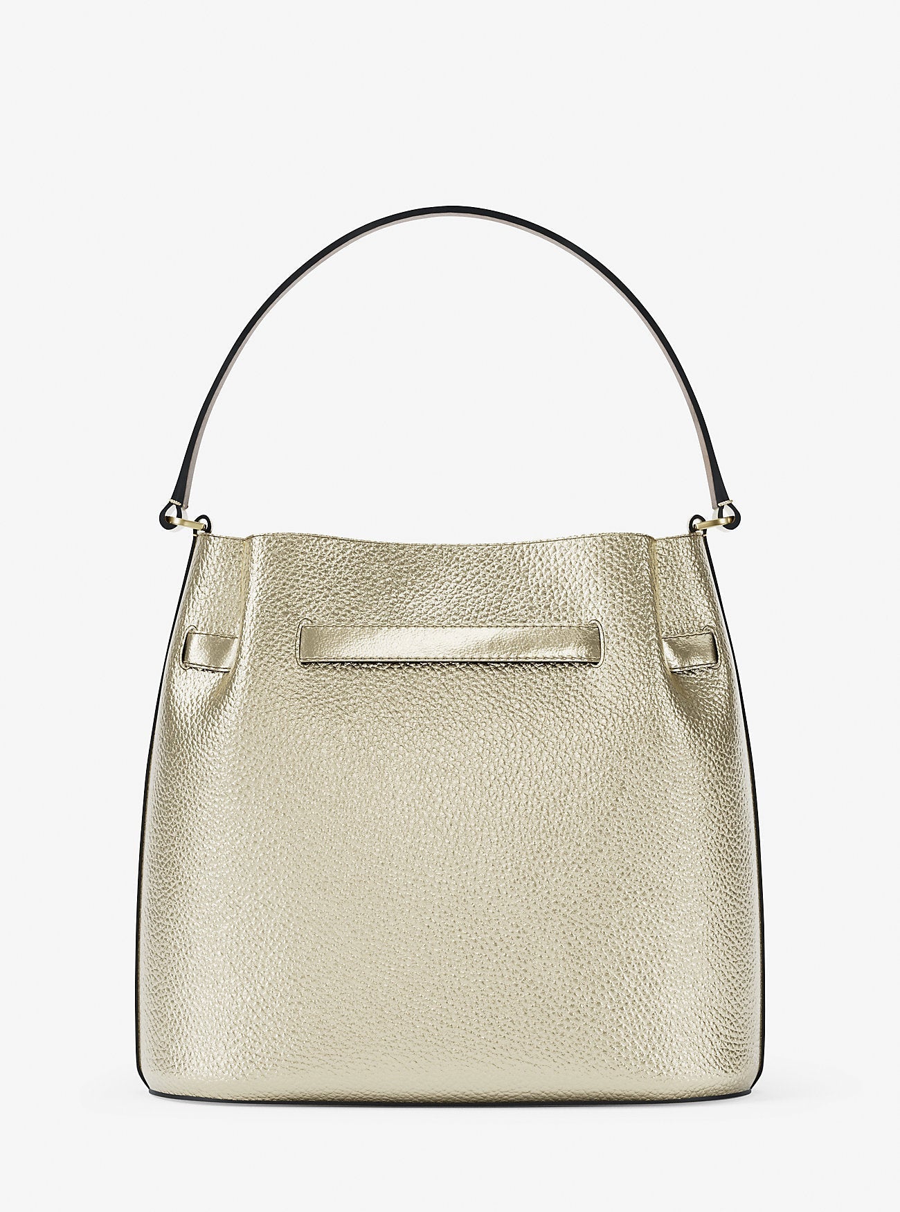 Carson Medium Metallic Convertible Bucket Crossbody Bag Pale Gold Pale Gold