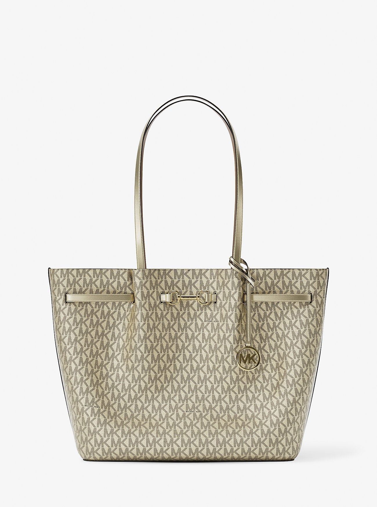 Carson Large Metallic Signature Logo Tote Bag Pale Gold Pale Gold