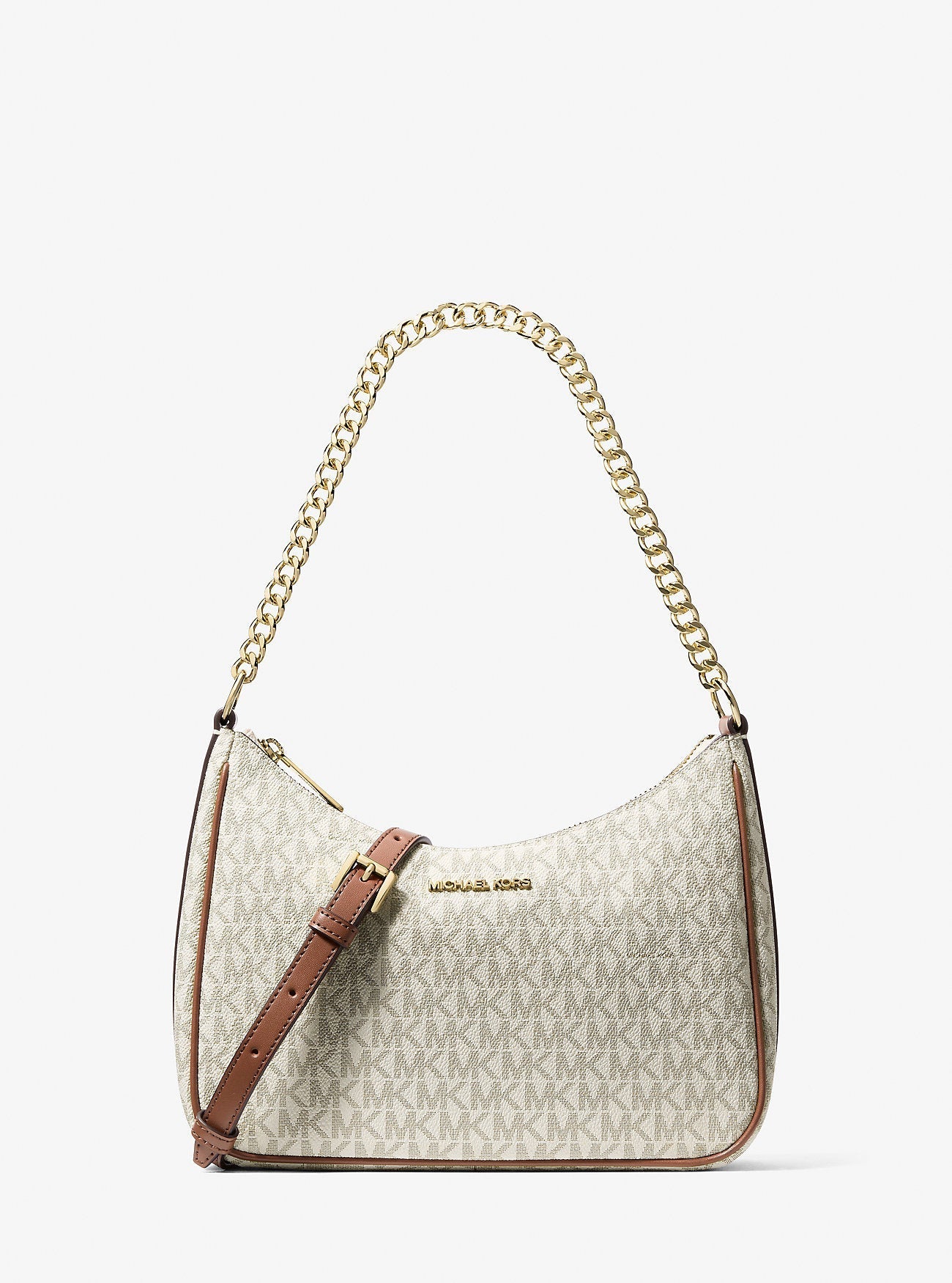 Jet Set Travel Large Signature Logo Convertible Crossbody Bag Vanilla Vanilla