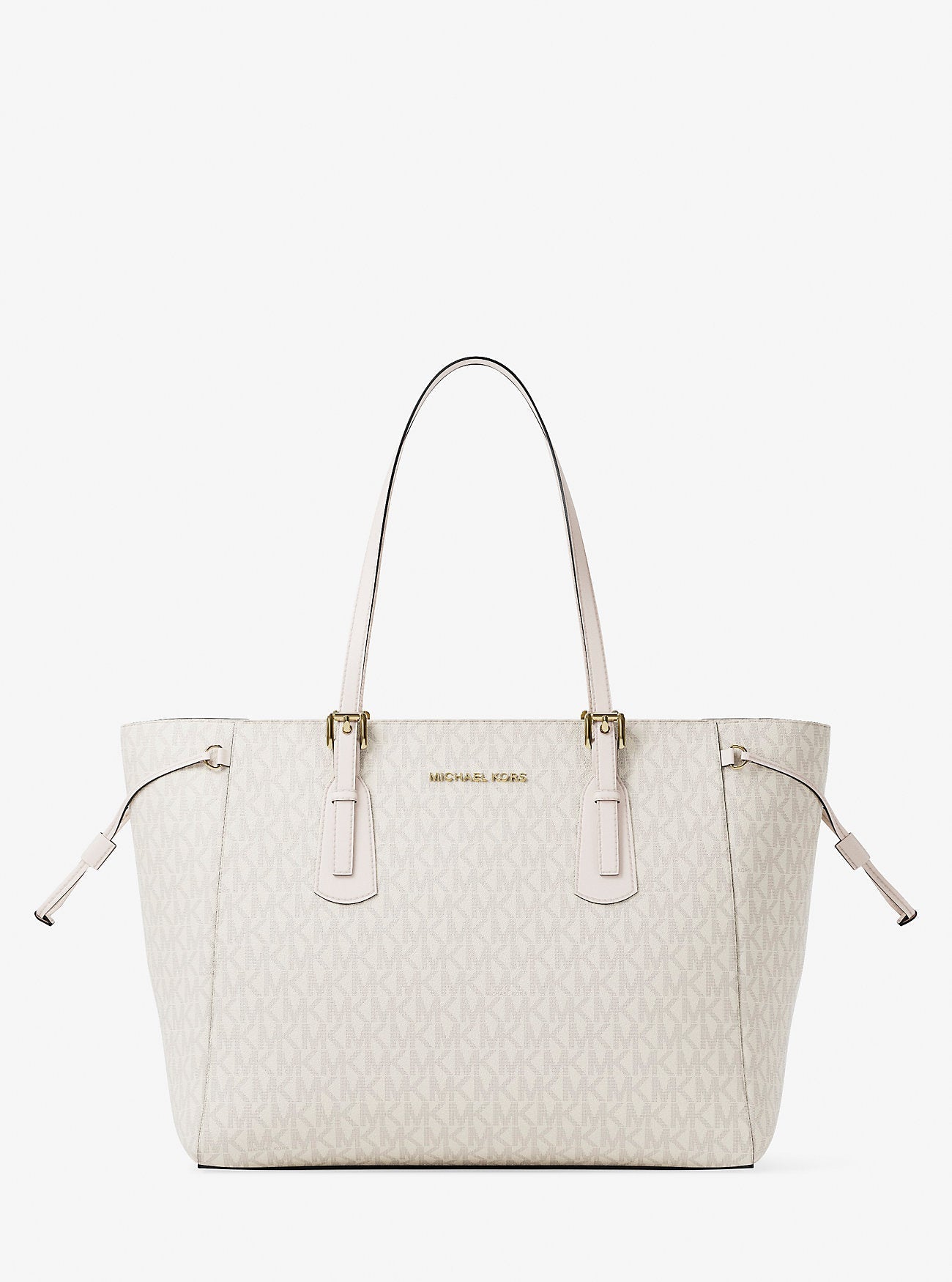 Michael Kors Voyager Large Signature Logo Top-Zip Tote Bag Lt Crm Multi