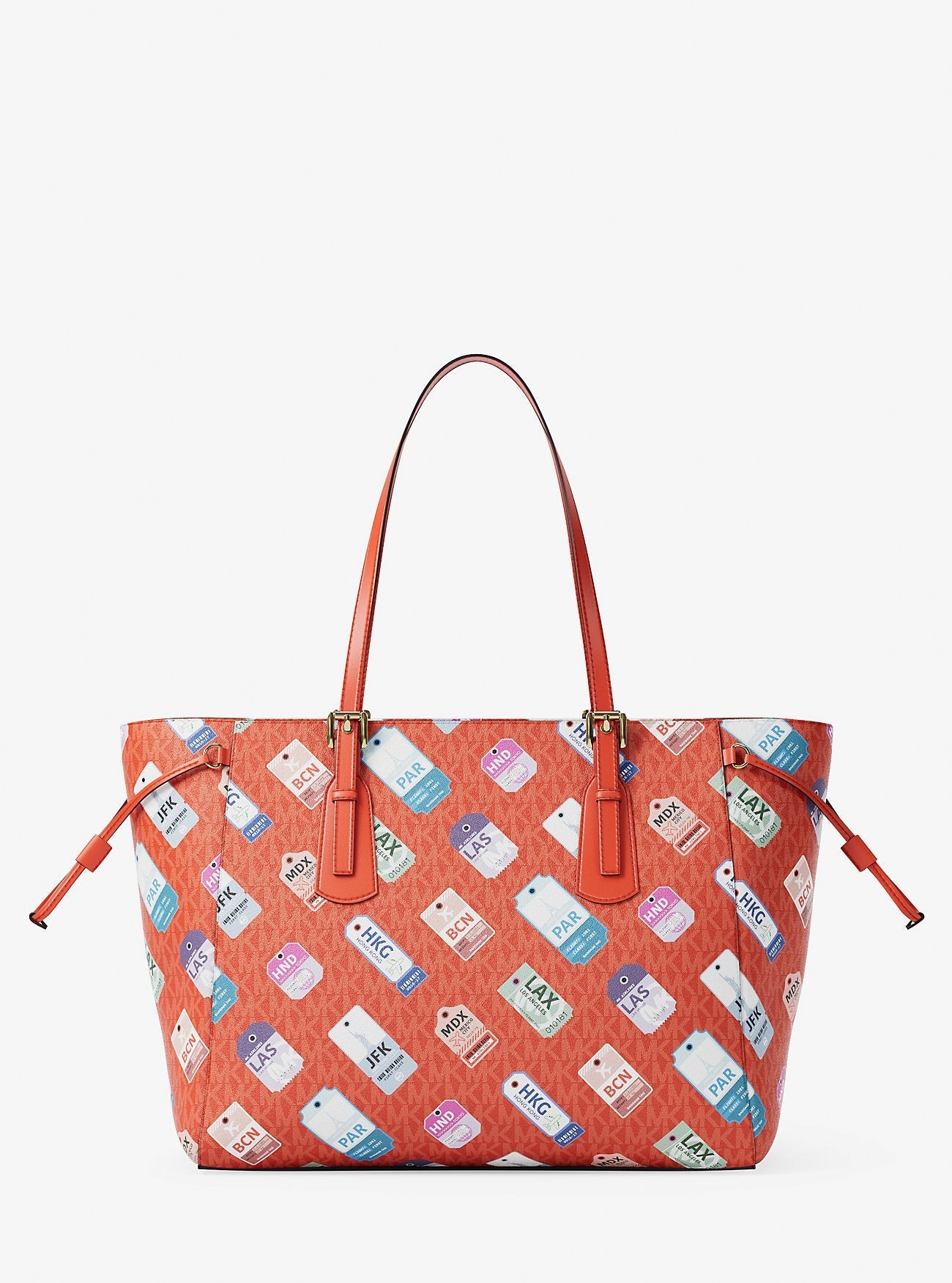 Voyager Large Printed Signature Logo Tote Bag Dk Sangria Dk Sangria