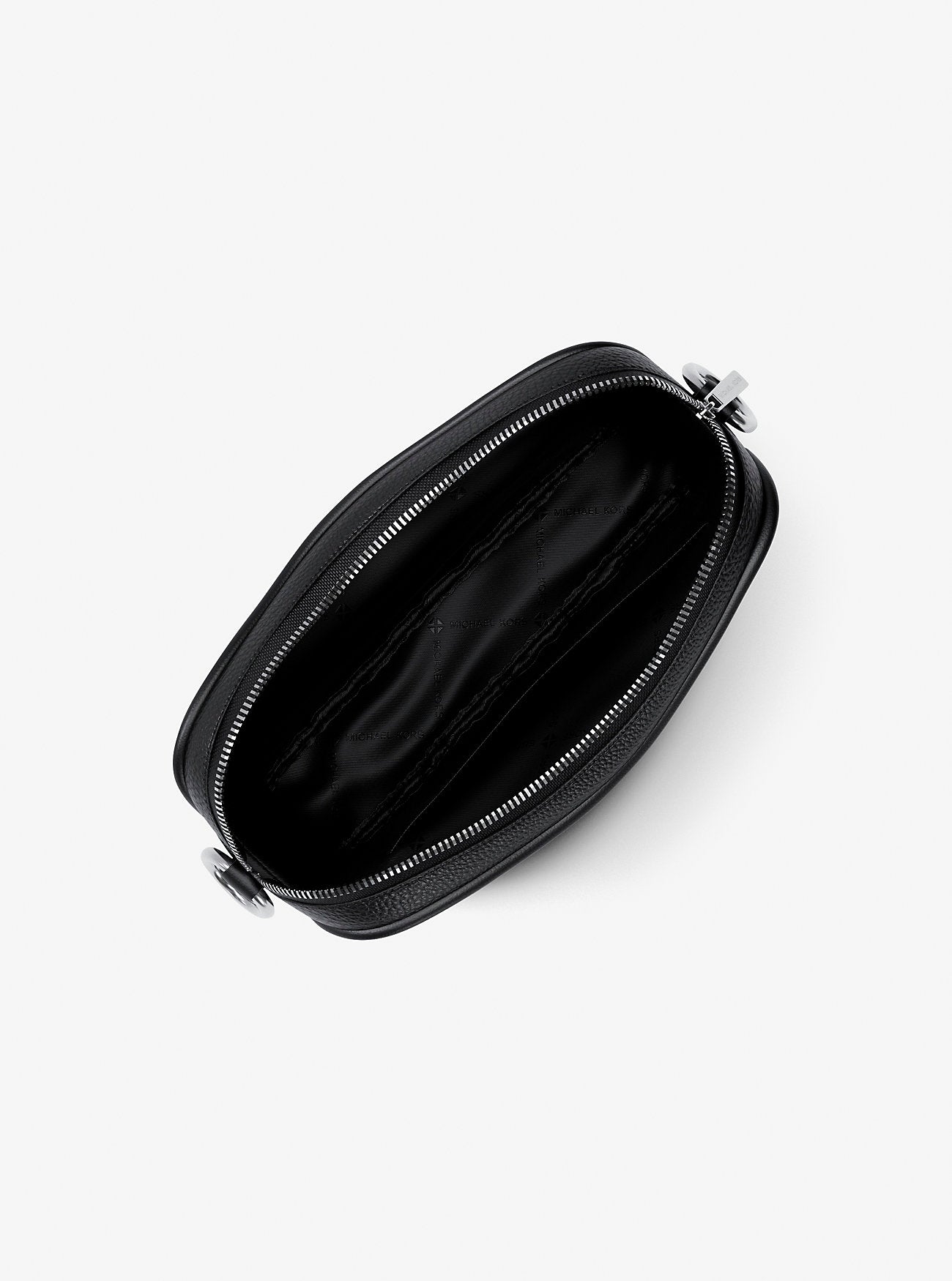 Jet Set Pebbled Leather Camera Crossbody Bag Black Black
