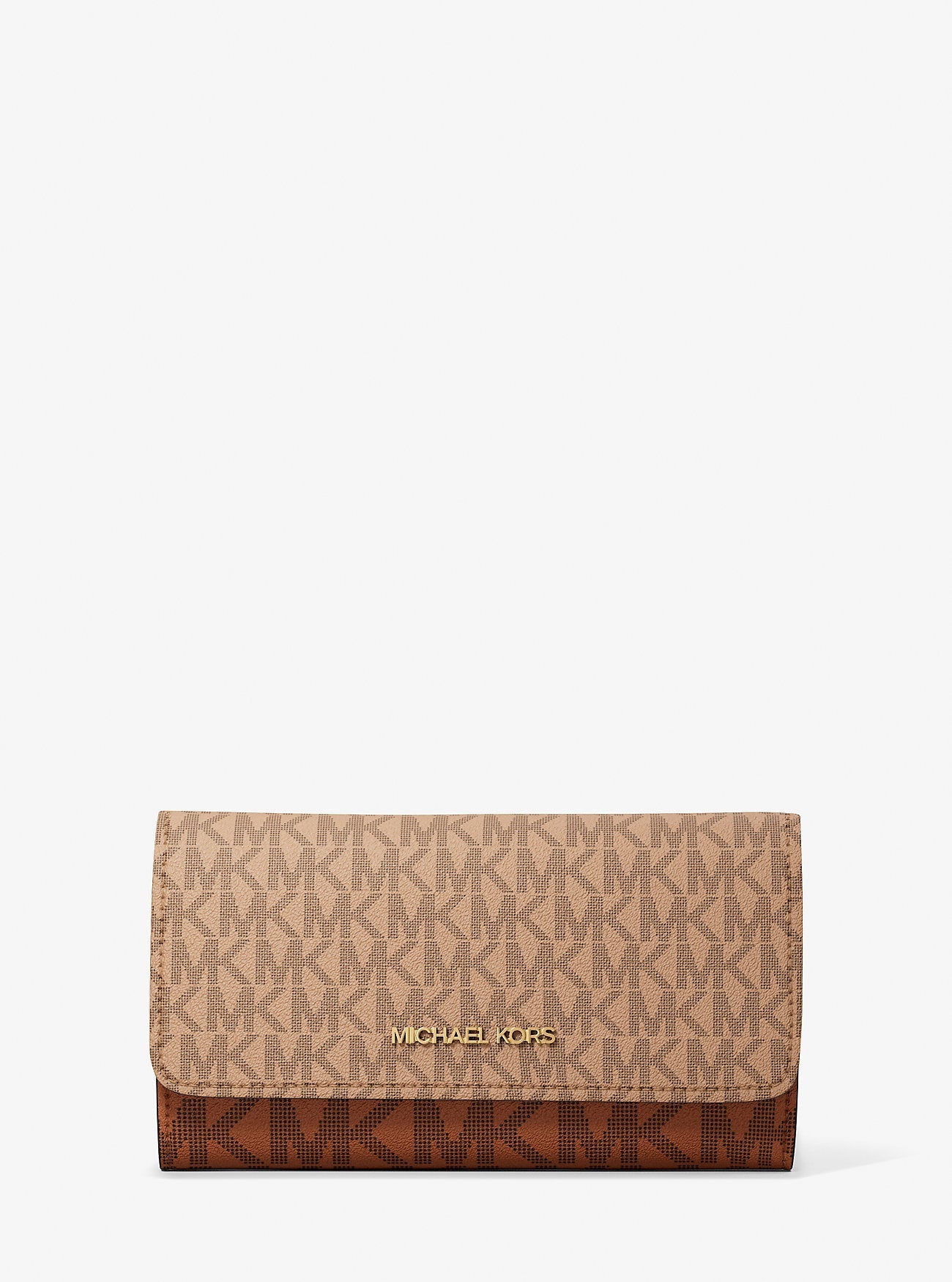Jet Set Large Signature Logo Tri-Fold Wallet Camel Mlt Camel Mlt