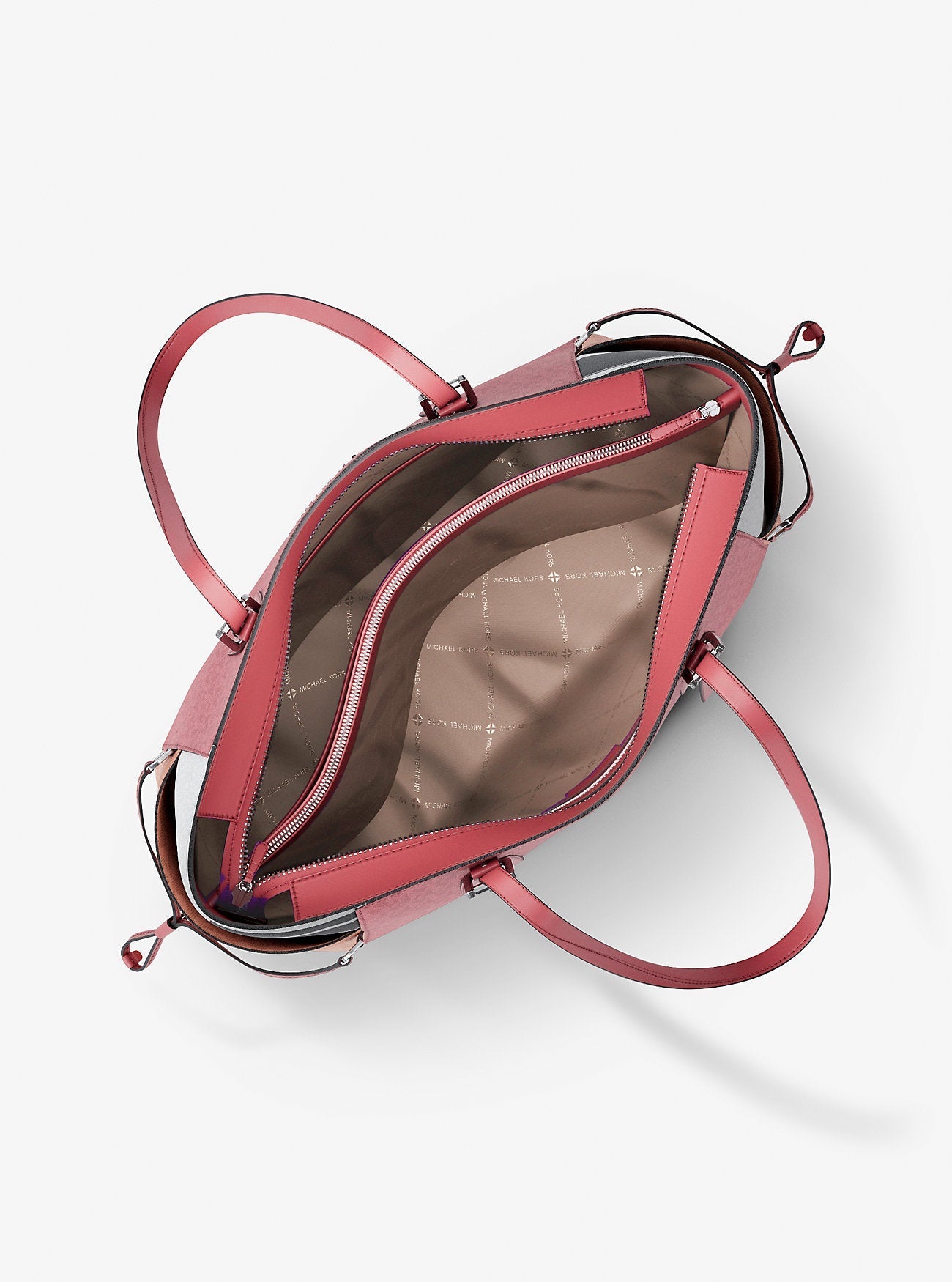 Voyager Large Color-Block Signature Logo Tote Bag Hibiscus Hibiscus