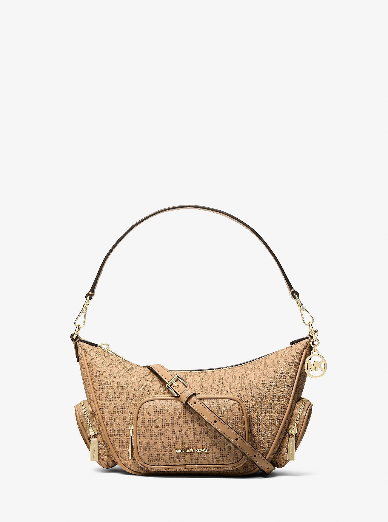 Merritt Small Signature Logo Convertible Shoulder Bag Camel Camel