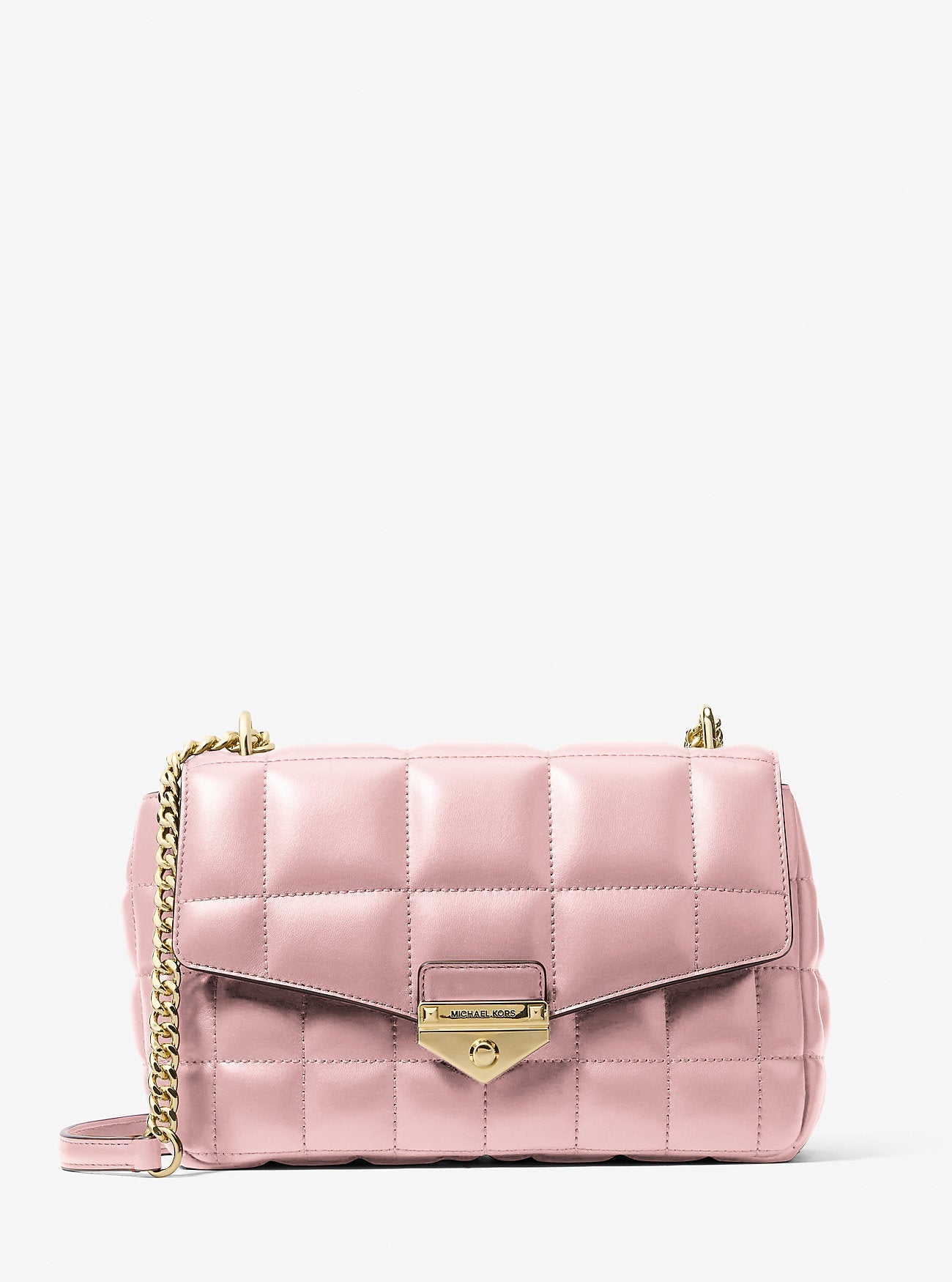 Soho Large Quilted Shoulder Bag Powder Blush Powder Blush