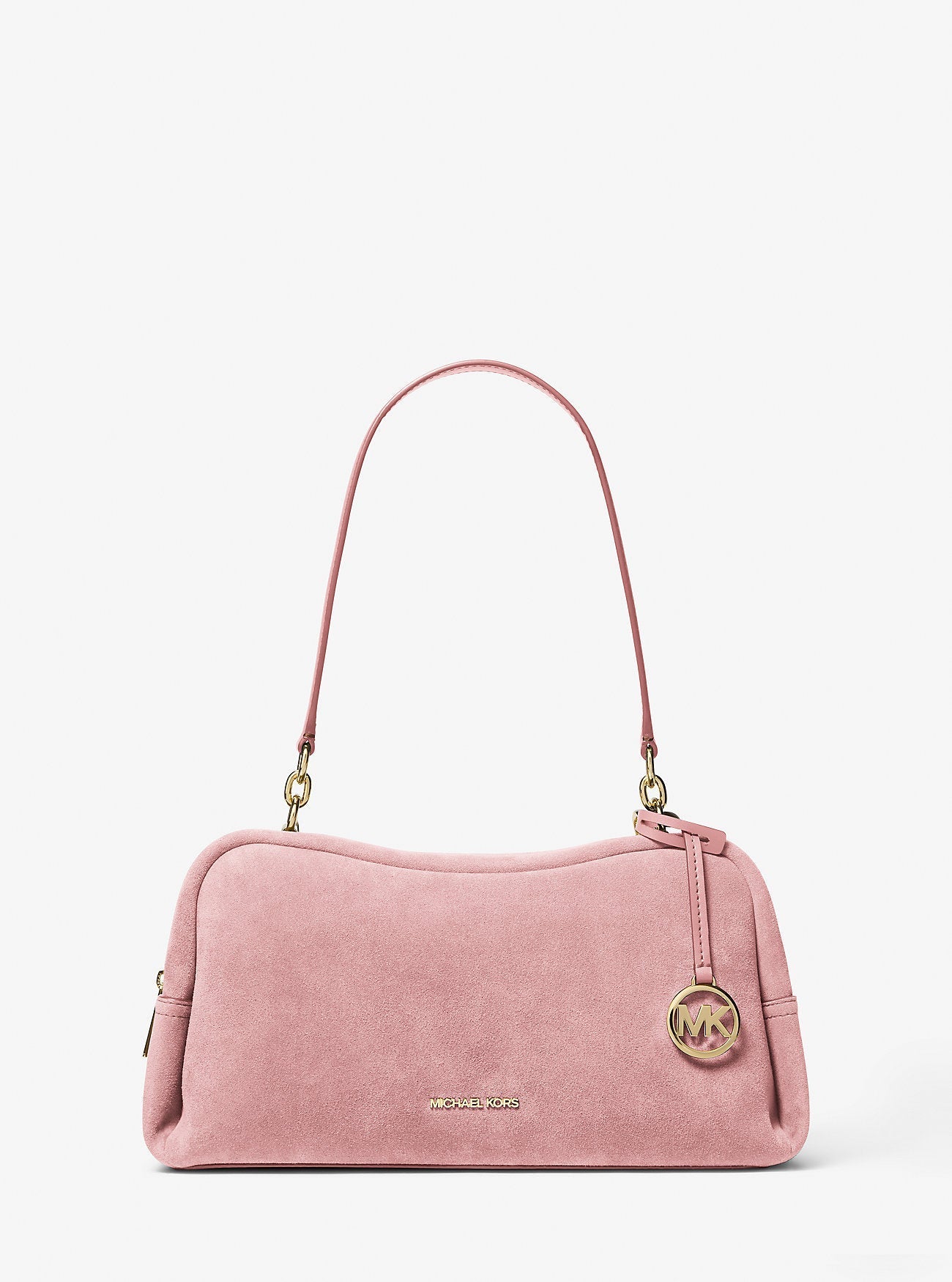 Michael Kors Cecily Medium Suede Shoulder Bag Powder Blush