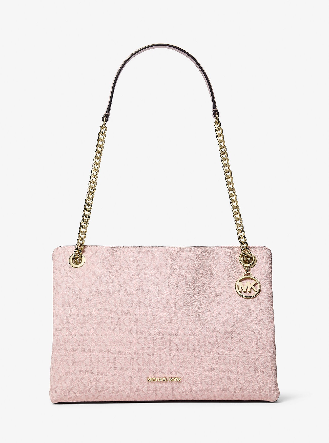 Michael Kors Christina Medium Signature Logo Messenger Bag Powder Blush