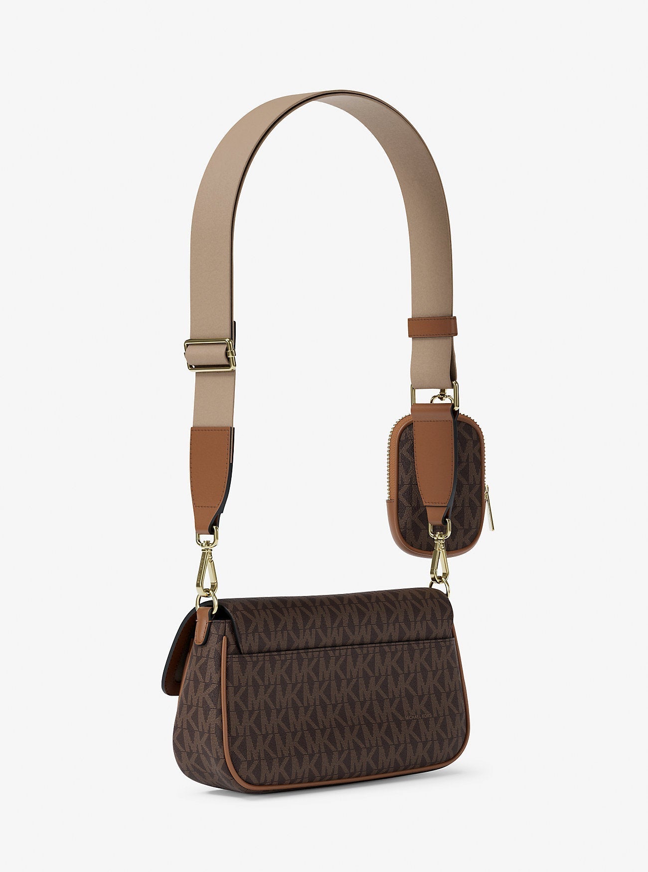 Jet Set Travel Small Signature Logo Crossbody Bag With Pouch Brown Brown