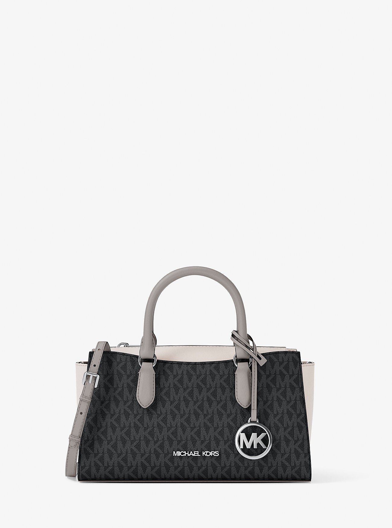 Michael Kors Arden Small Color-Block Signature Logo Messenger Bag Black Combo