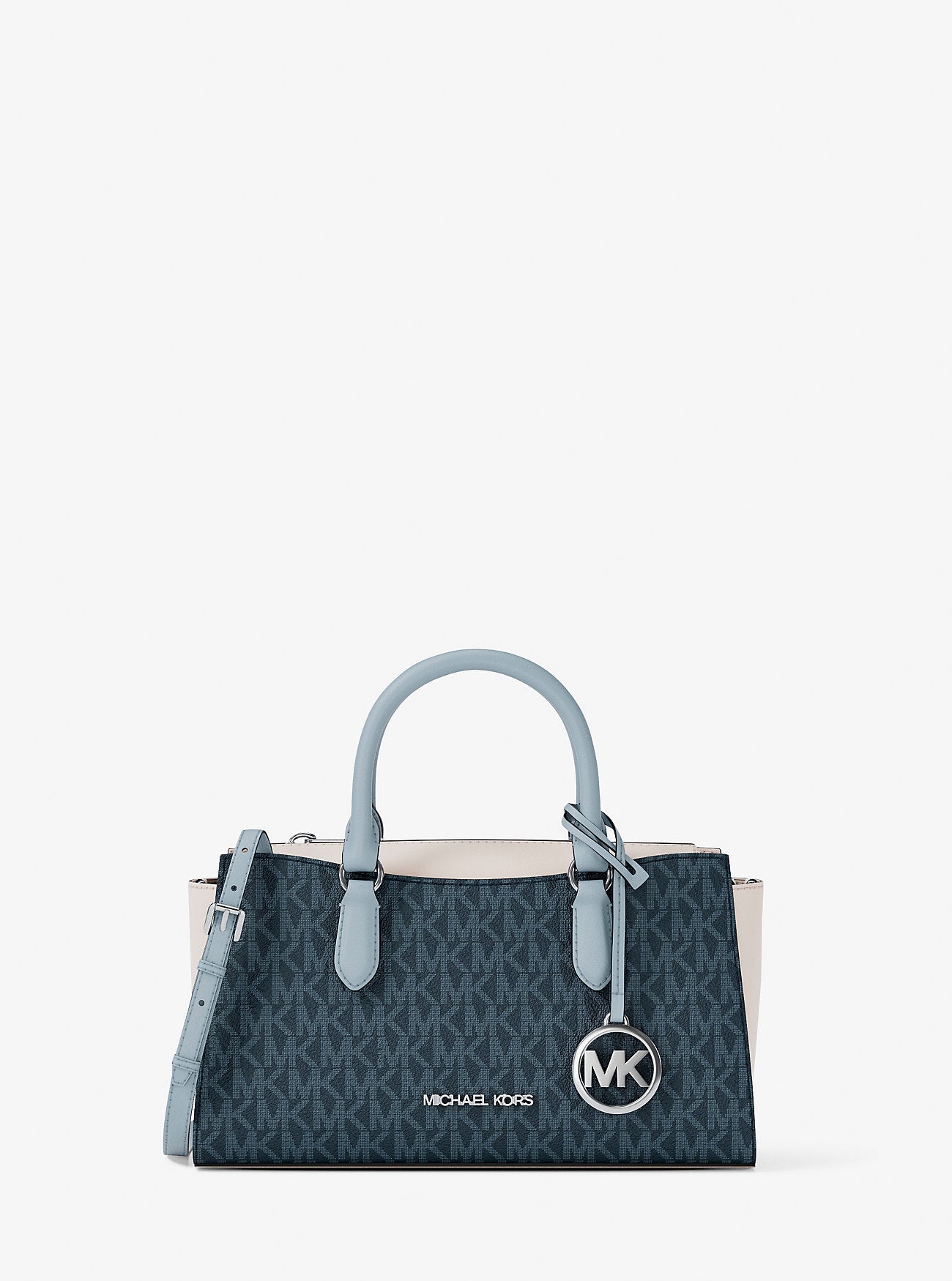 Michael Kors Arden Small Color-Block Signature Logo Messenger Bag Admirl Multi