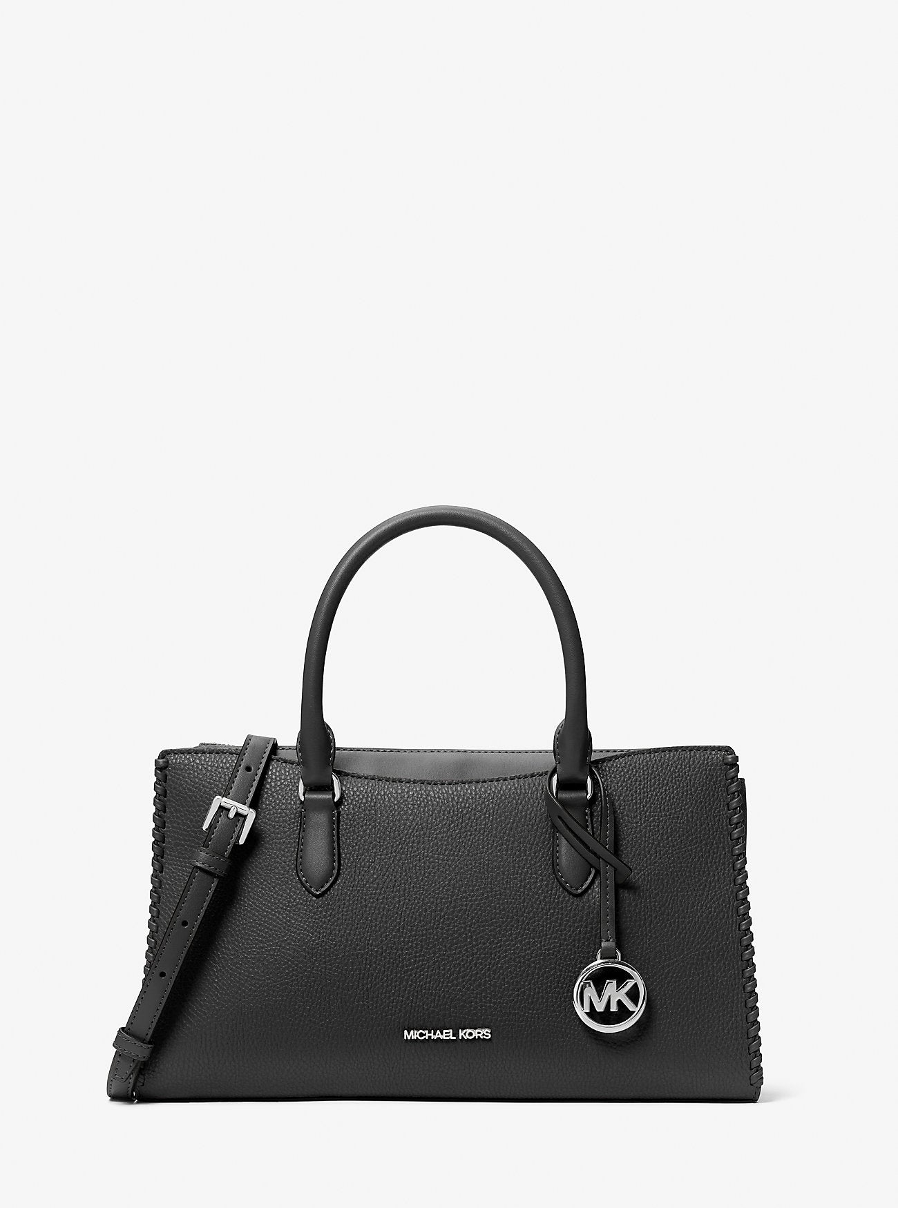 Michael Kors Arden Medium Top-Zip Satchel Black