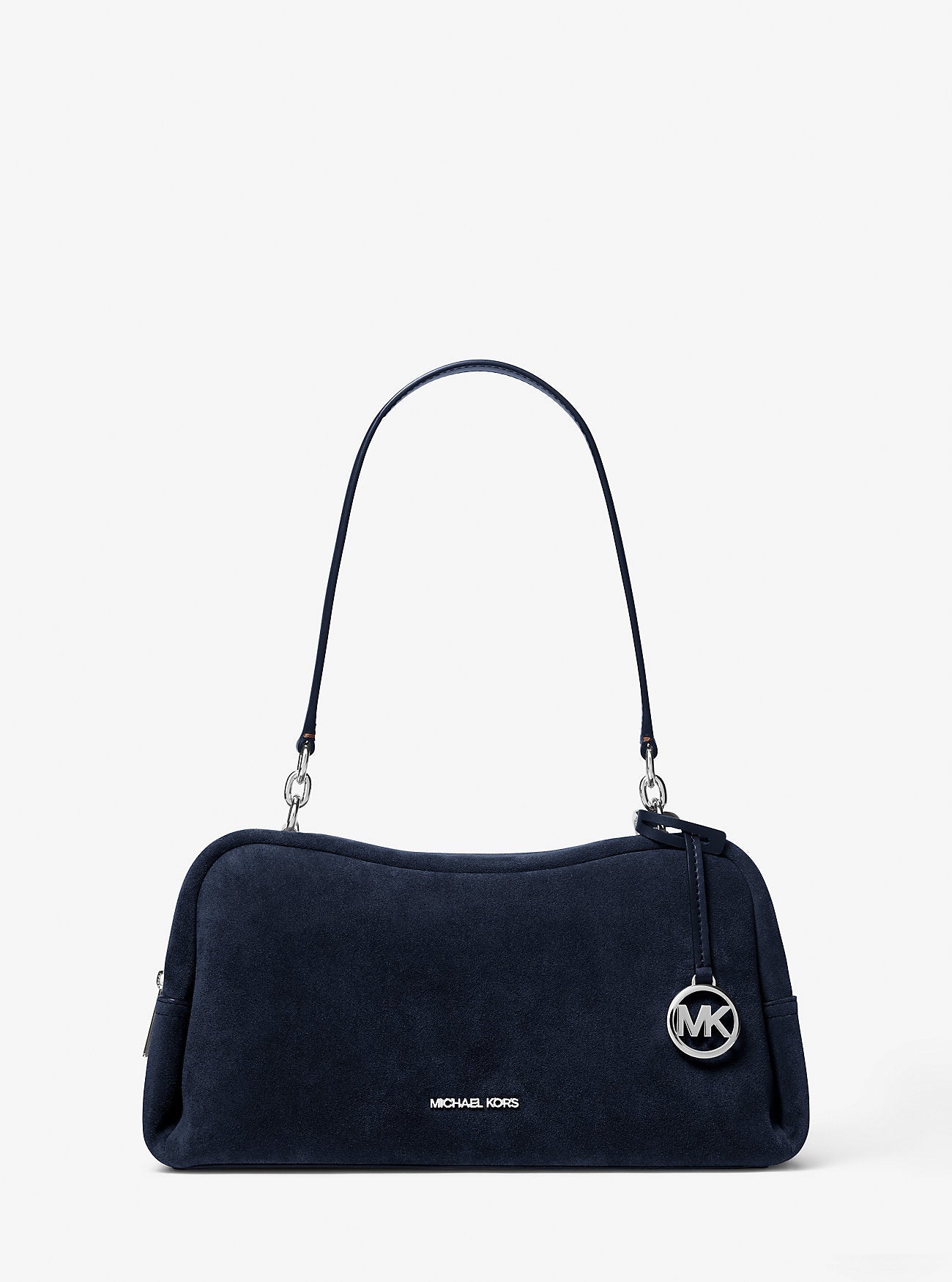 Michael Kors Cecily Medium Suede Shoulder Bag Navy