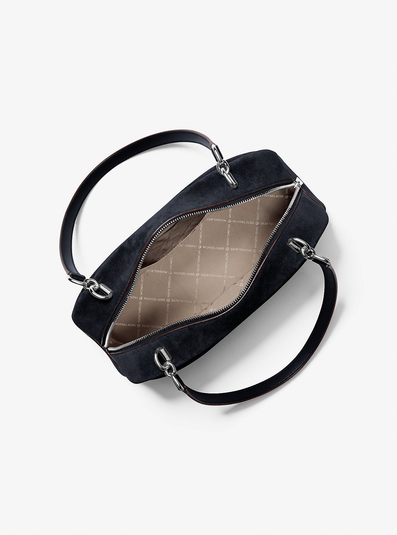 Michael Kors Cecily Medium Suede Shoulder Bag Navy