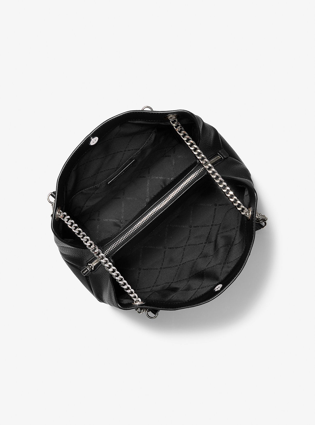 Michael Kors Christina Medium Pebbled Leather Messenger Bag Black