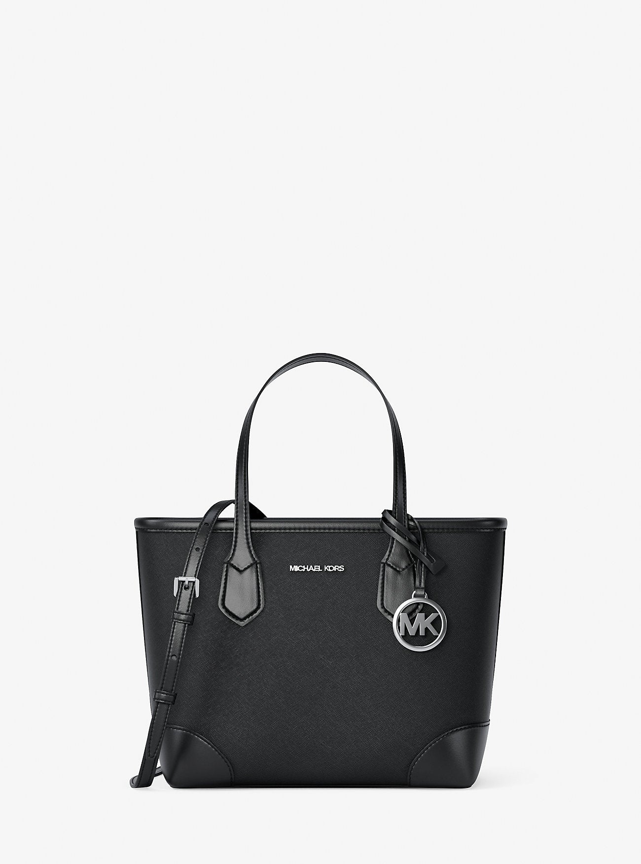 Eva Extra-Small Saffiano Leather Convertible Tote Bag Black Black