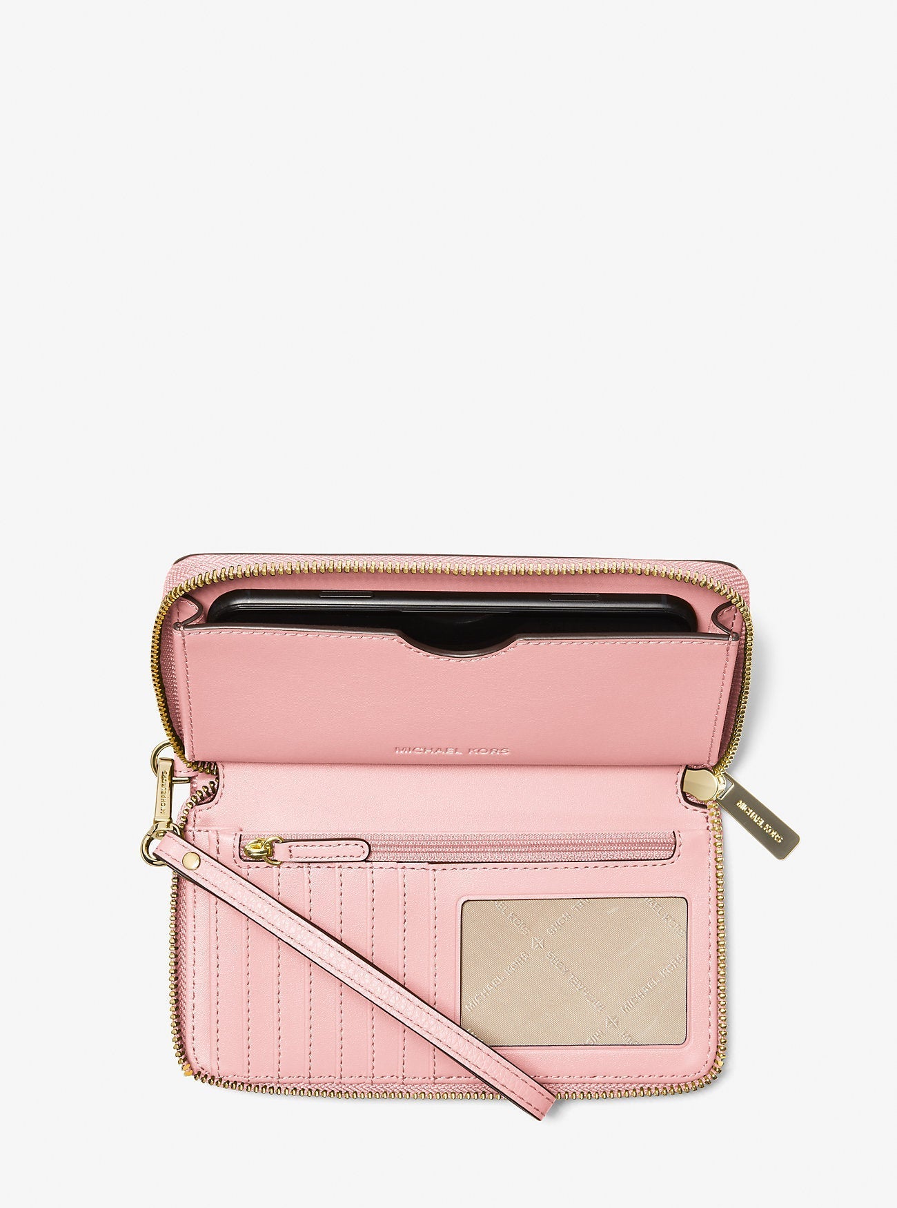 Michael Kors Large Pebbled Leather Smartphone Wristlet Powder Blush