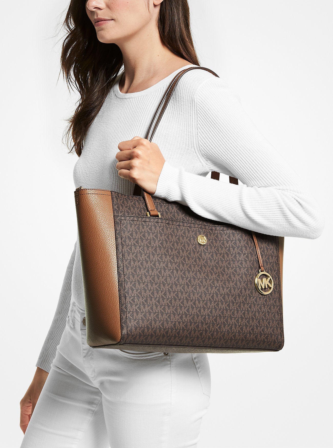 Maisie Large Logo 3-in-1 Tote Bag Brown Brown