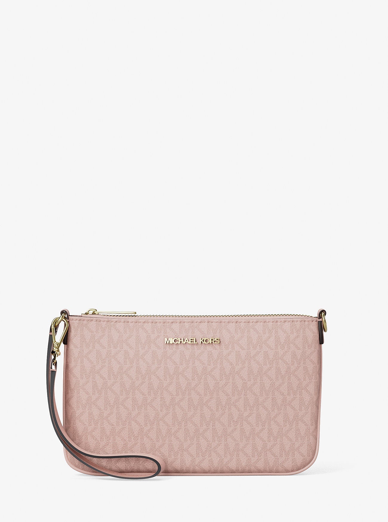 Michael Kors Jet Set Small Signature Logo Convertible Wristlet Powder Blush