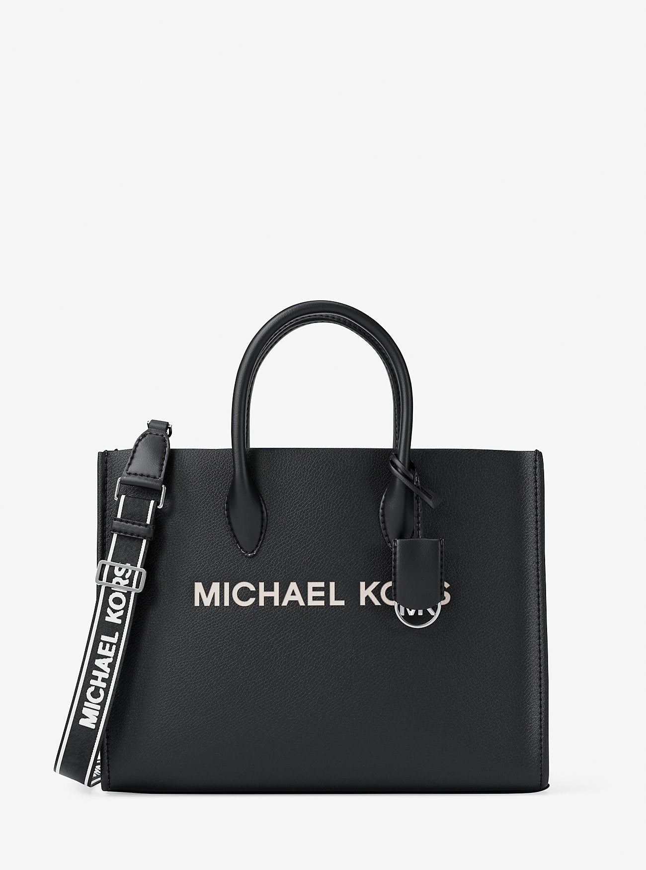 Mirella Medium Pebbled Leather Tote Bag Black Black
