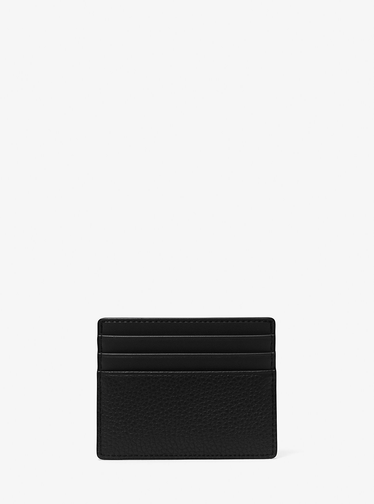 Michael Kors Cooper Pebbled Leather Tall Card Case Black