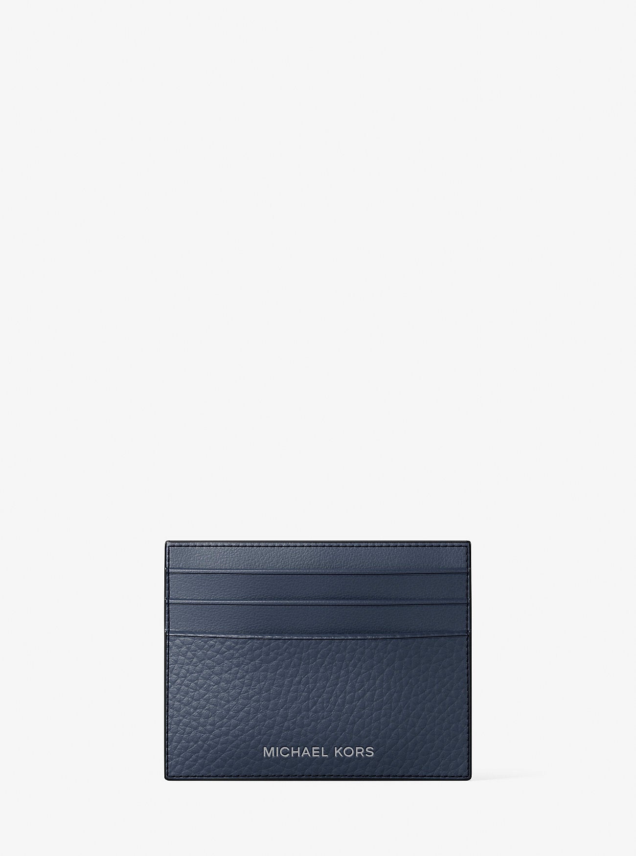 Michael Kors Cooper Pebbled Leather Card Case Navy