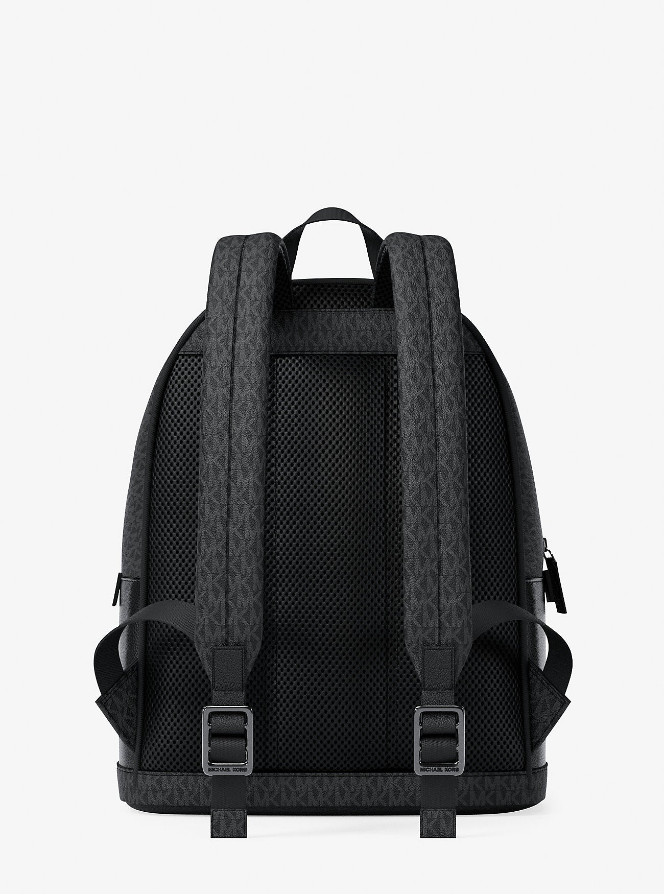 Cooper Medium Pebbled Leather and Signature Logo Commuter Backpack Black Black