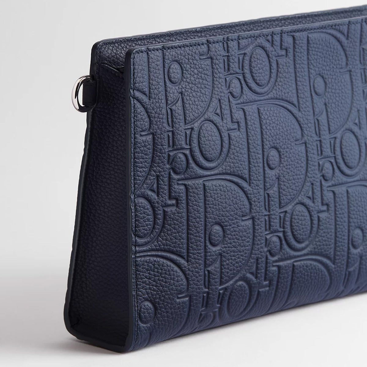 Dior A5 Triangle Pouch Navy Blue Dior Gravity Leather