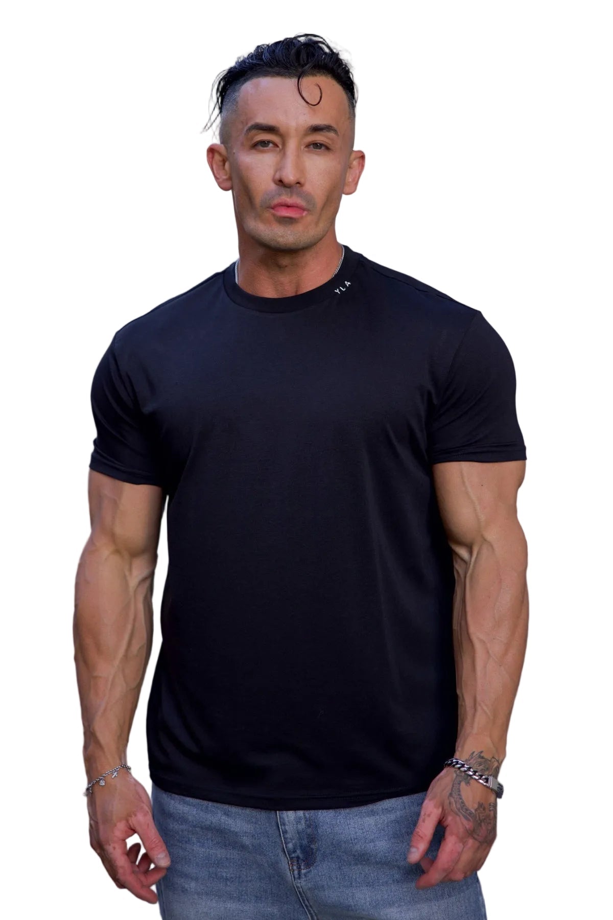 4334 - AeroTech Fitted Tees Black - Unmatched Kicks-YOUNG LA
