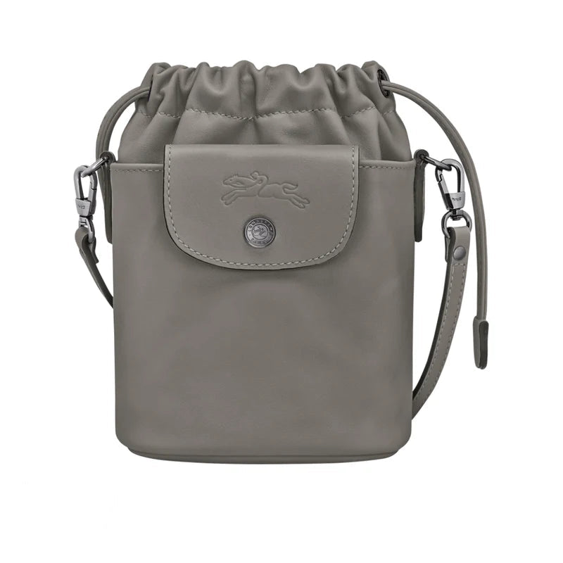 LONGCHAMP Turtledove Le Pliage Xtra XS Bucket Leather bag