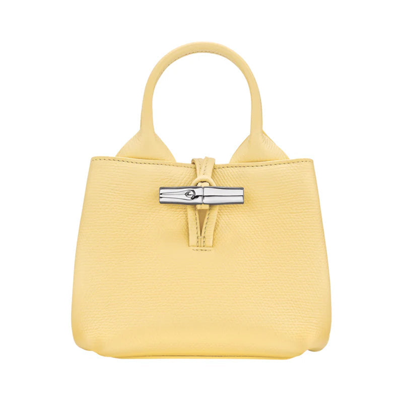LONGCHAMP YELLOW CHICK Le Roseau XS Leather Handbag